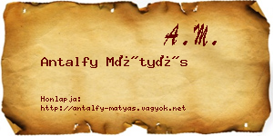 Antalfy Mátyás névjegykártya